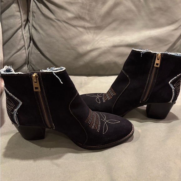 Zadig & Voltaire Navy Suede Boots - Picture 4 of 4
